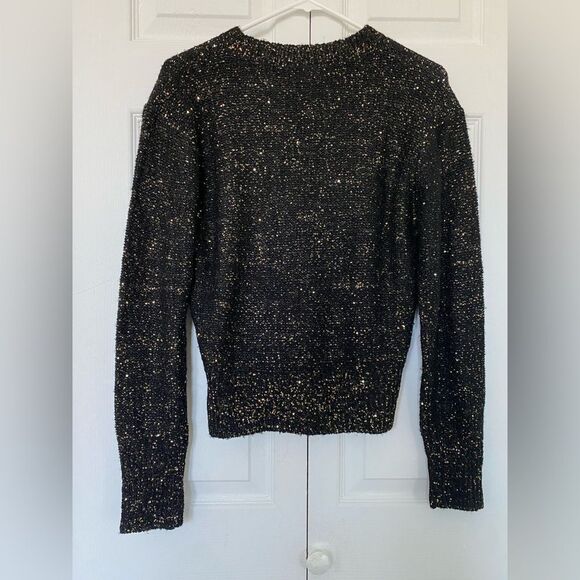 Sample Black and Gold Designer Intermix Top - Picture 2 of 5